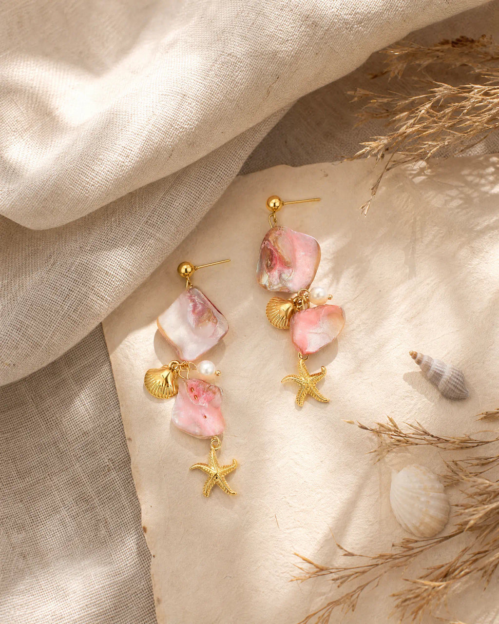 Pink Tide Star Drop Earrings