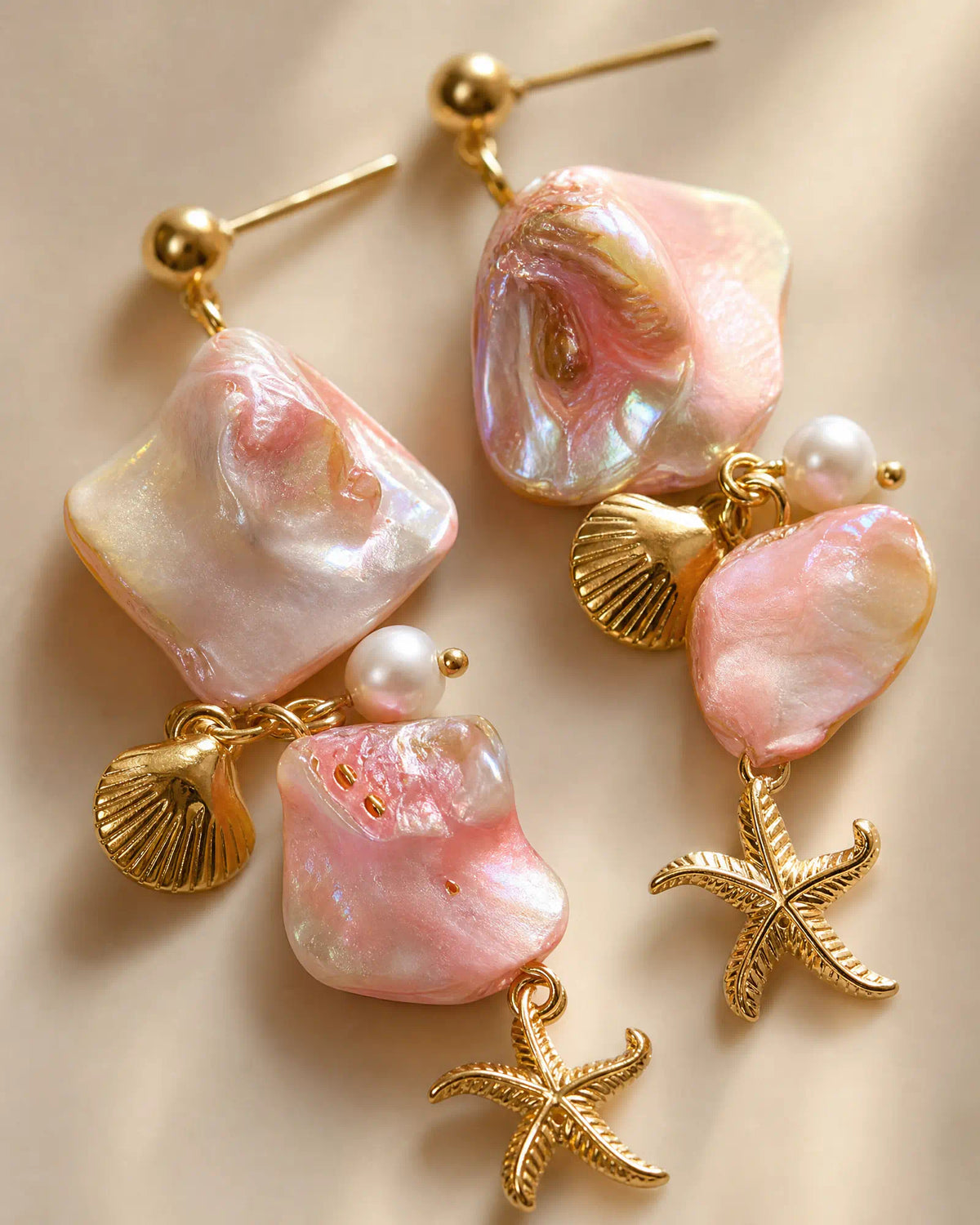Pink Tide Star Drop Earrings