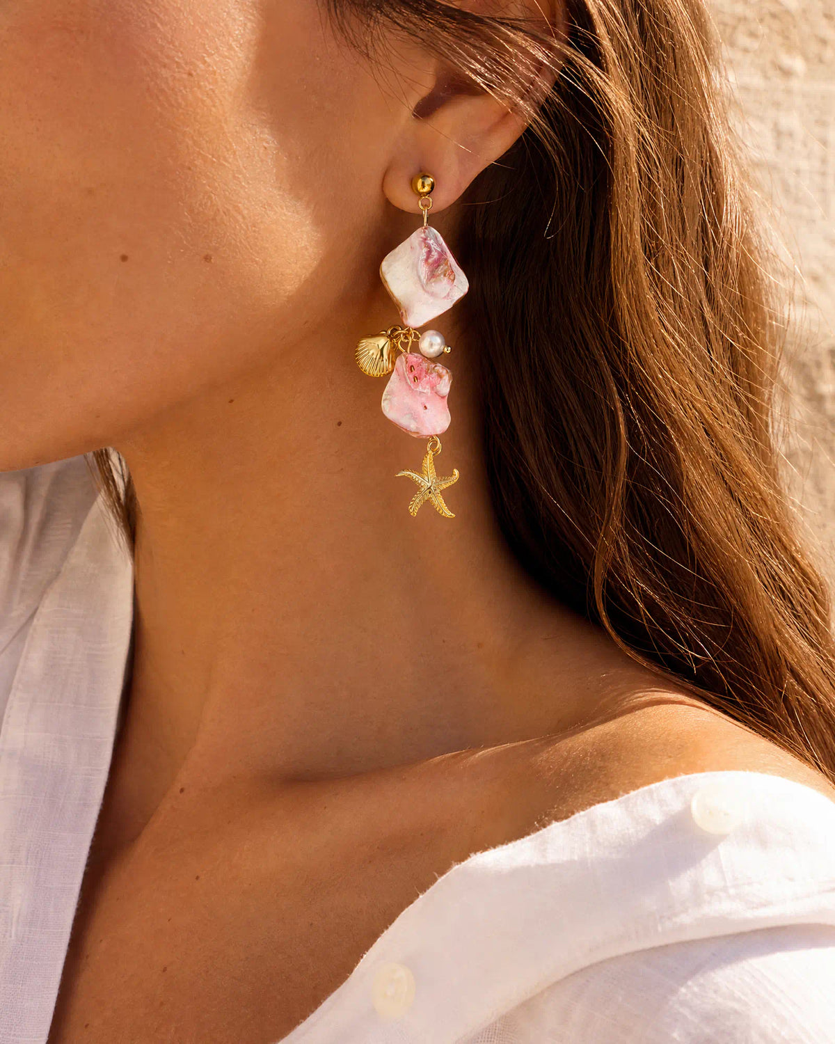 Pink Tide Star Drop Earrings