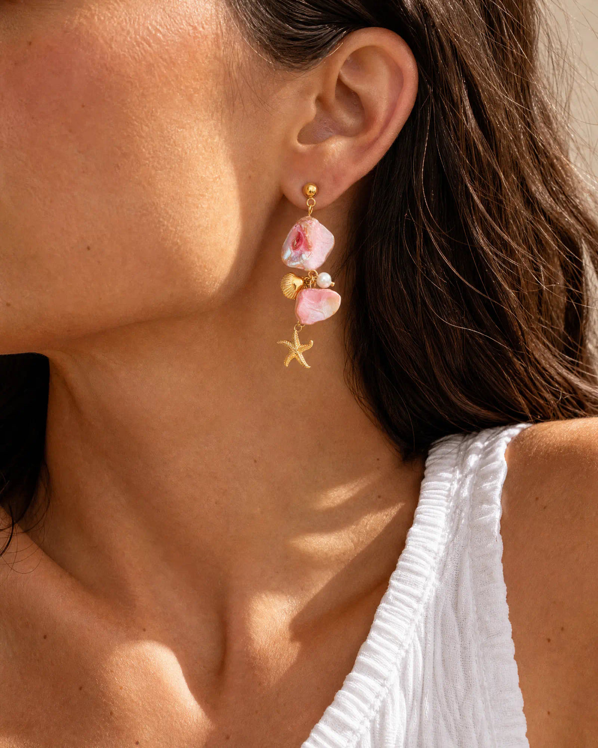Pink Tide Star Drop Earrings