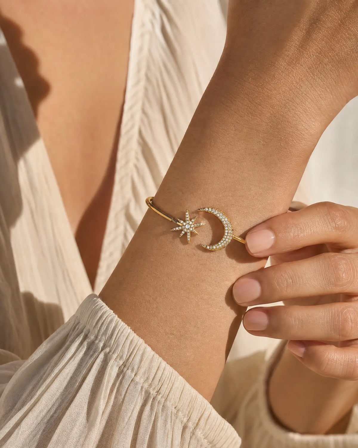 Celestial Star & Moon Cuff Bracelet