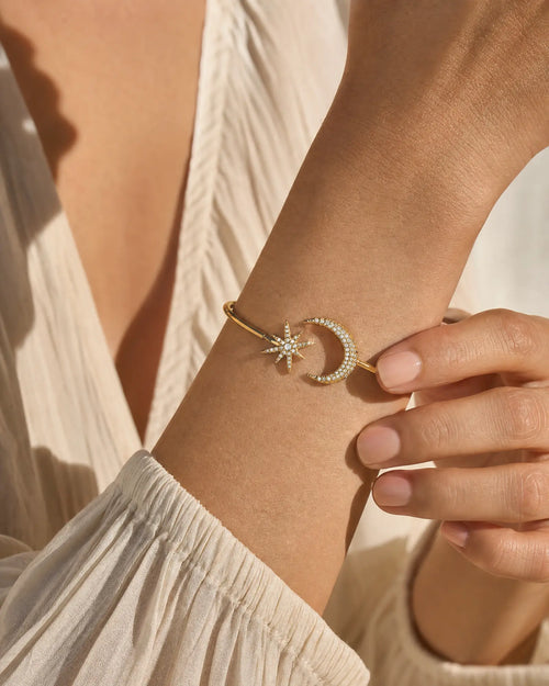 Celestial Star & Moon Cuff Bracelet