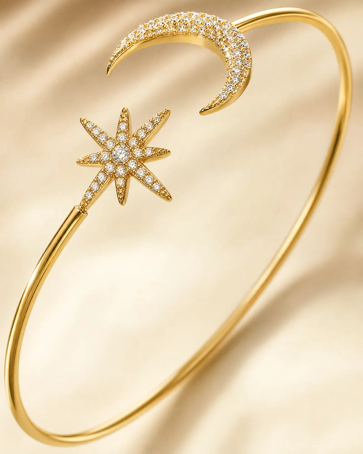 Celestial Star & Moon Cuff Bracelet