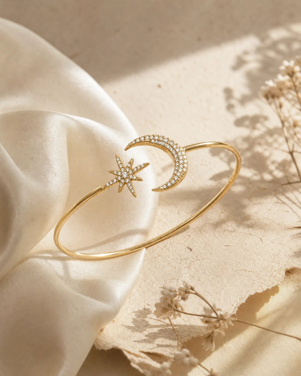 Celestial Star & Moon Cuff Bracelet