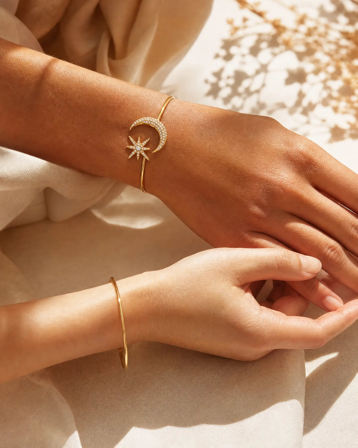 Celestial Star & Moon Cuff Bracelet