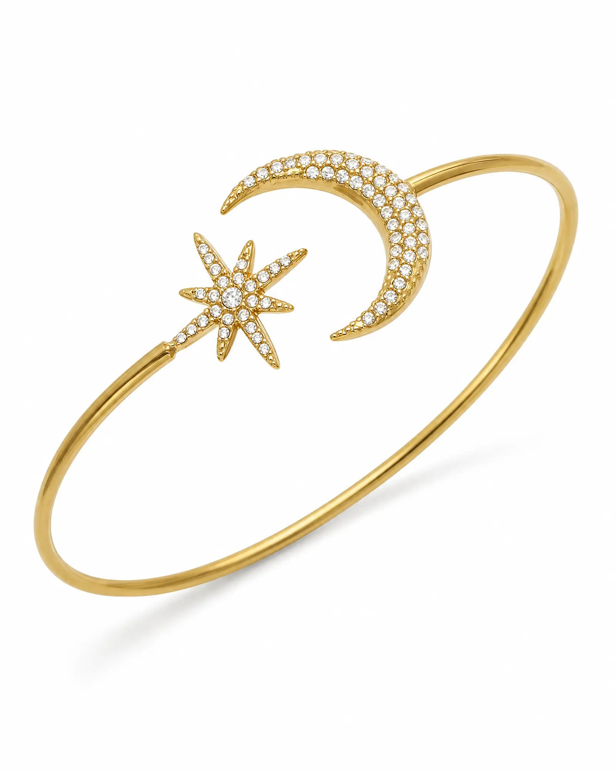Celestial Star & Moon Cuff Bracelet