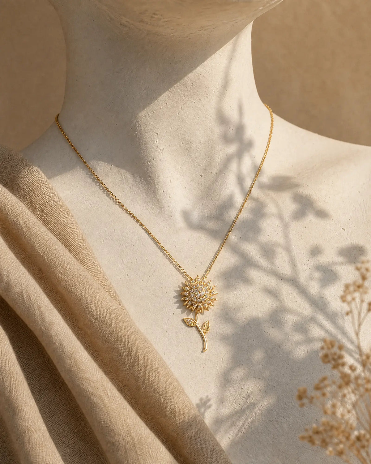Radiant Sunflower Pendant Necklace