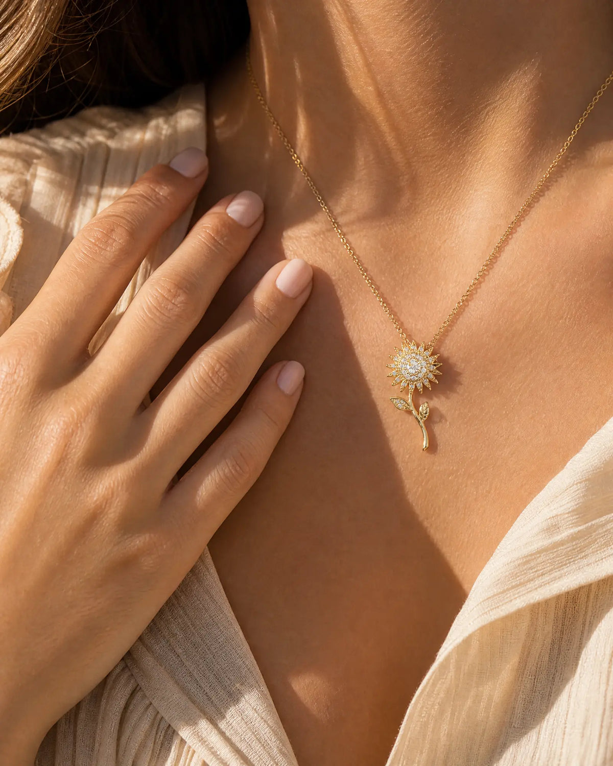 Radiant Sunflower Pendant Necklace