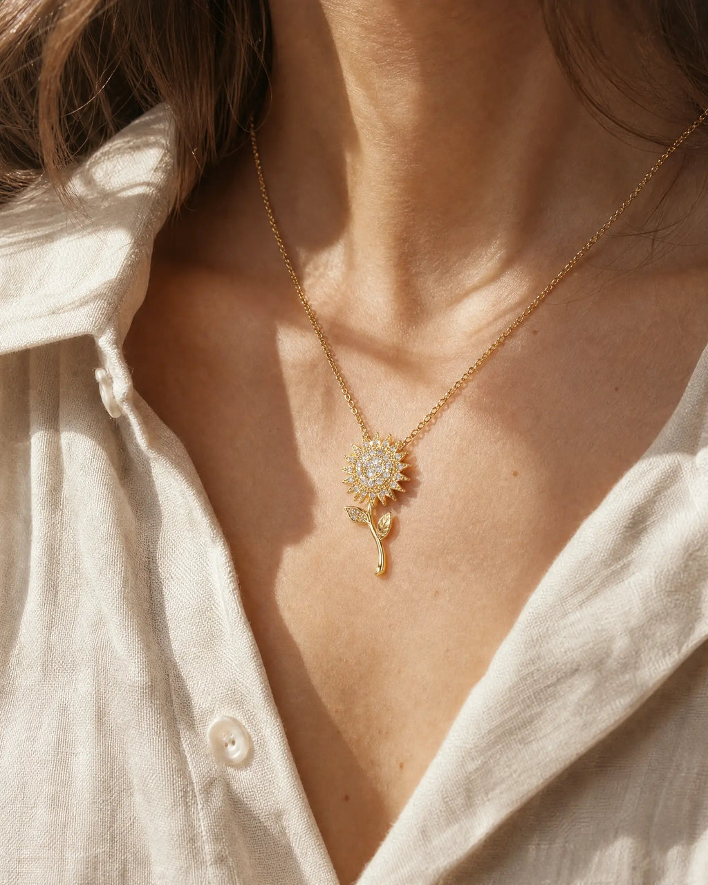 Radiant Sunflower Pendant Necklace