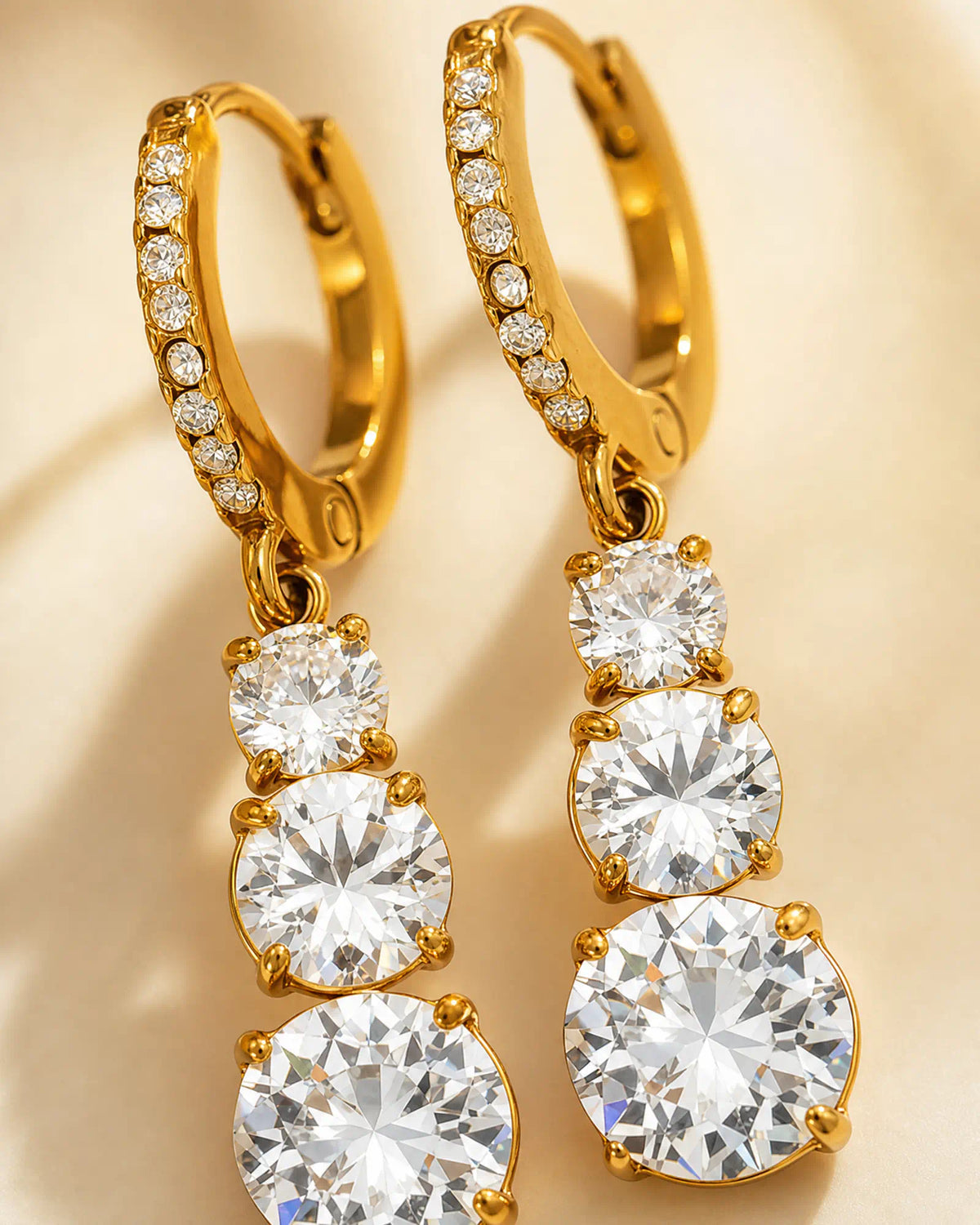 Triple Arc Drop Earrings