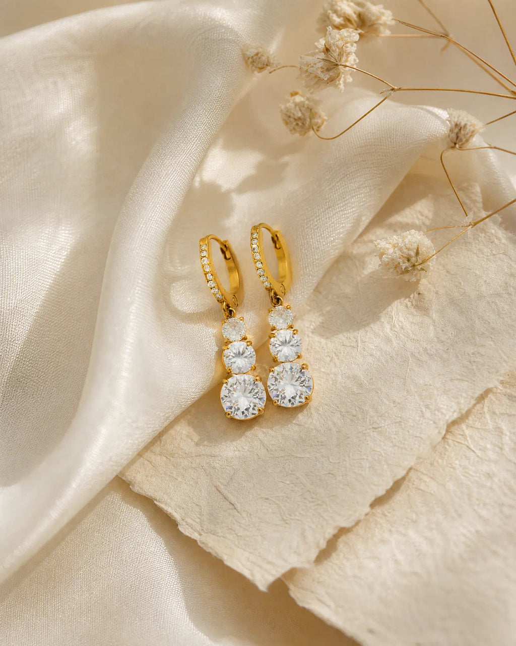 Triple Arc Drop Earrings