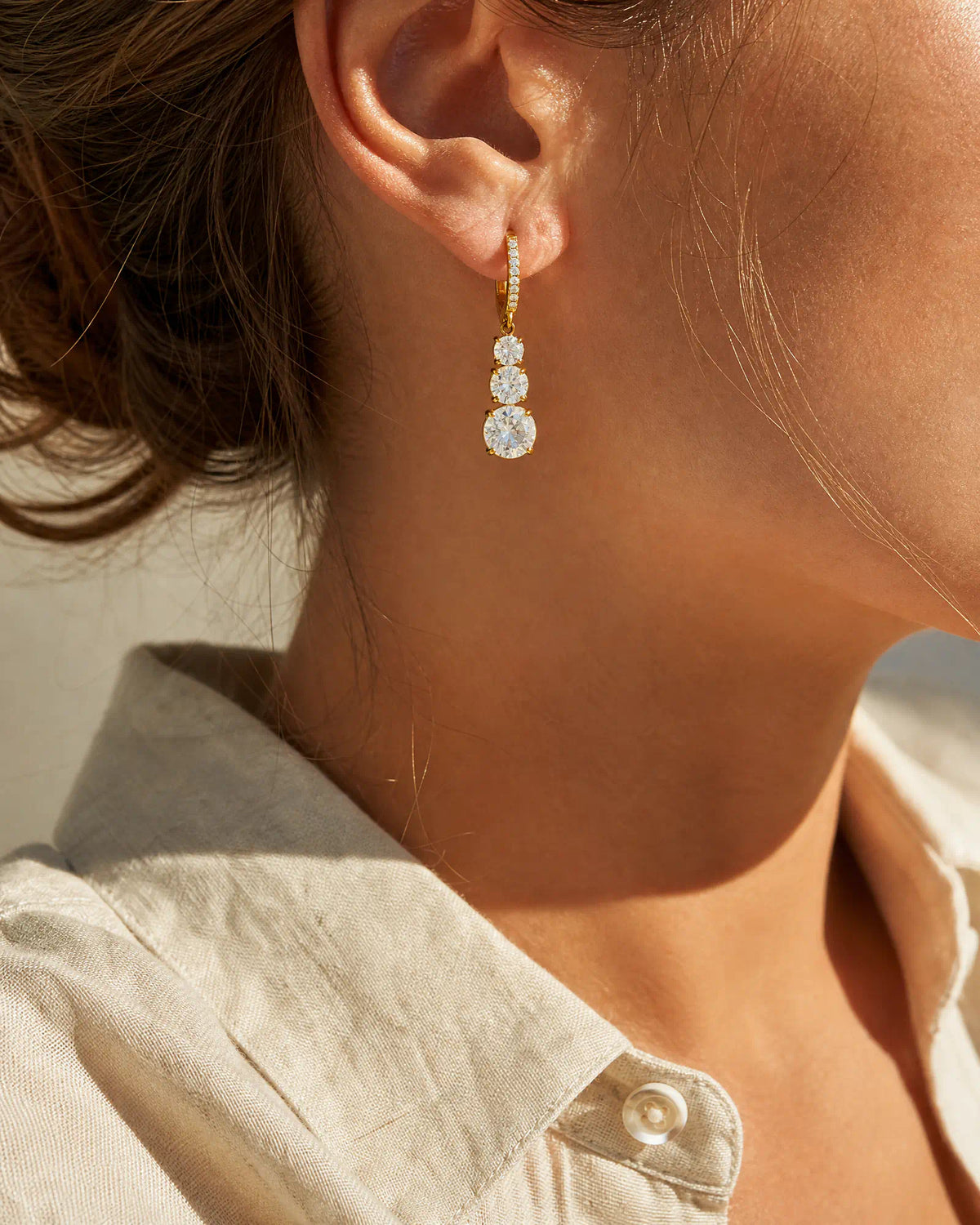 Triple Arc Drop Earrings