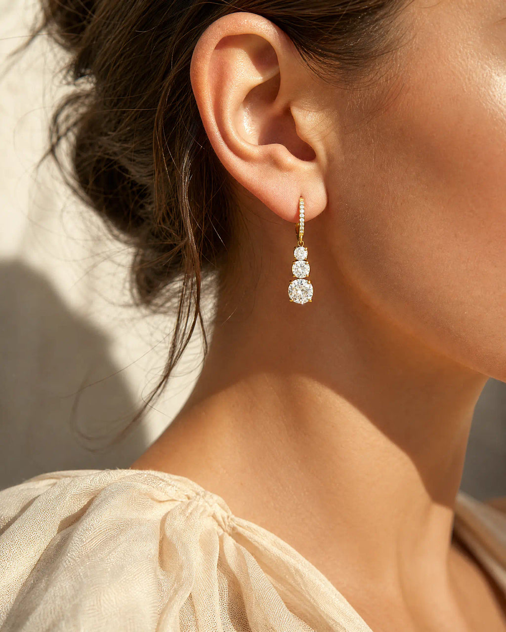 Triple Arc Drop Earrings