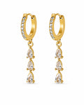 Triple Tier Drop Huggie Earrings