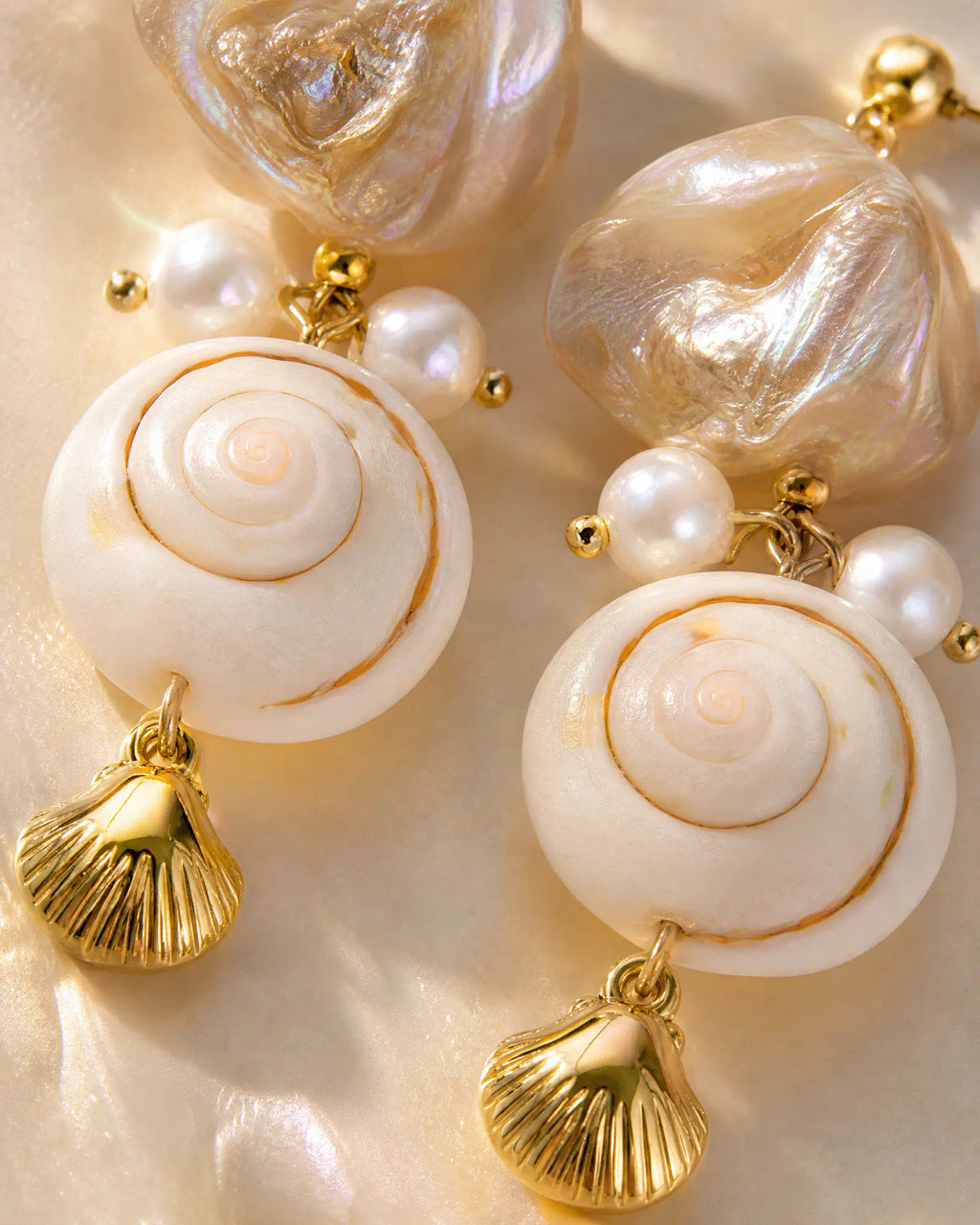 Spiral Shell Drop Earrings
