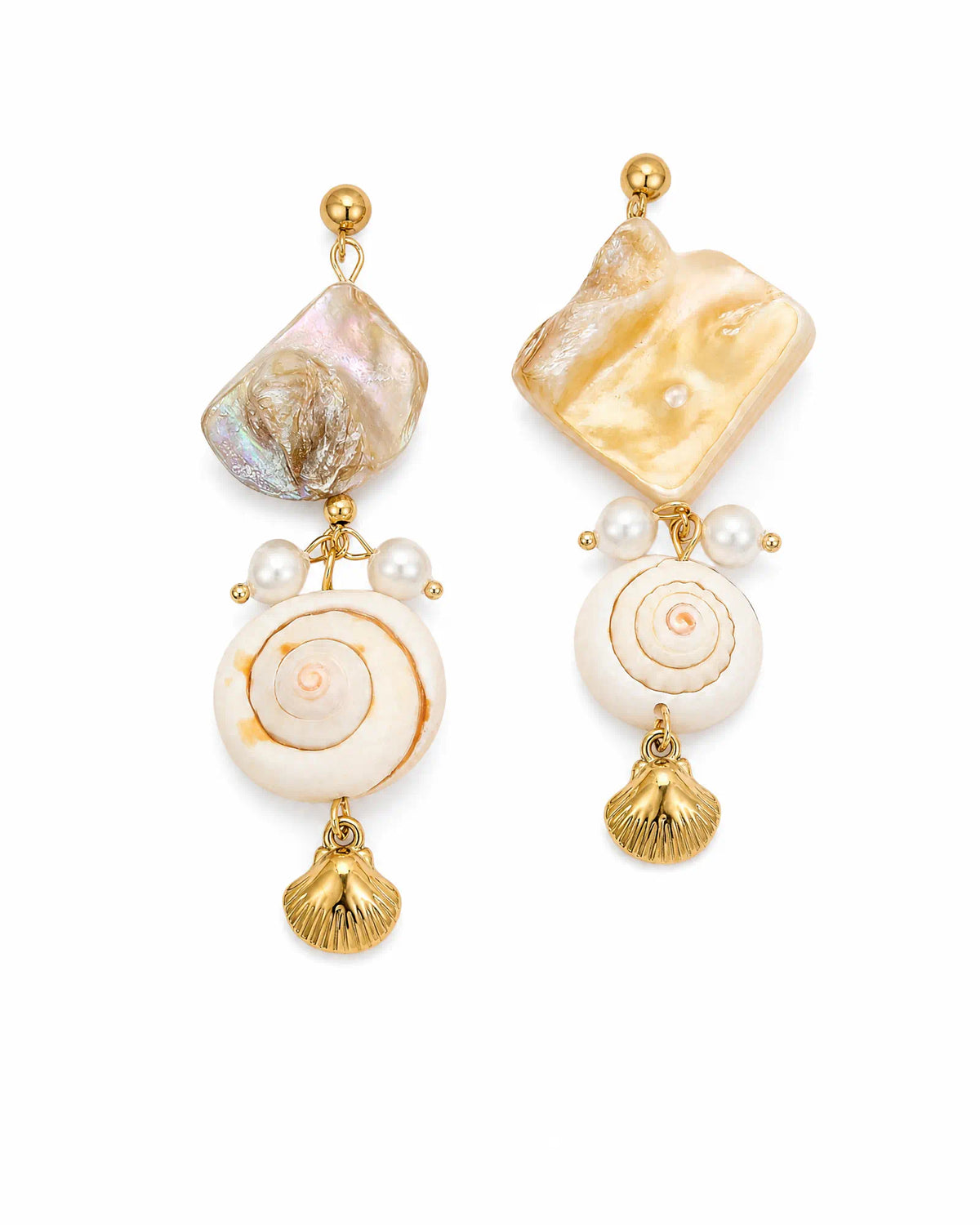 Spiral Shell Drop Earrings