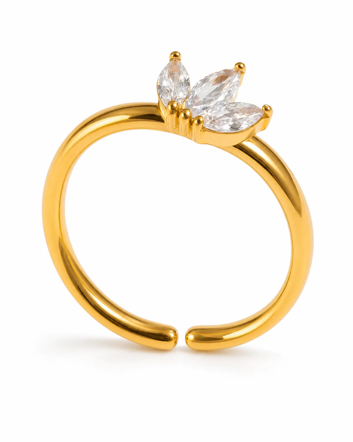 Lumi Trio Diamond-Cut Ring