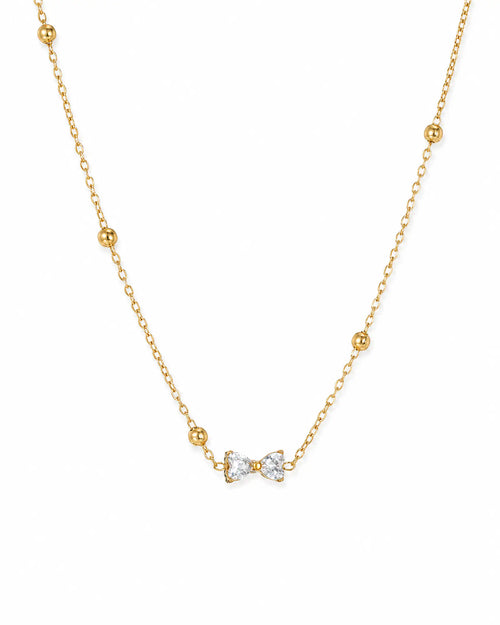 Wearlumi Beaded Bow Pendant Necklace on white background hero studio shot