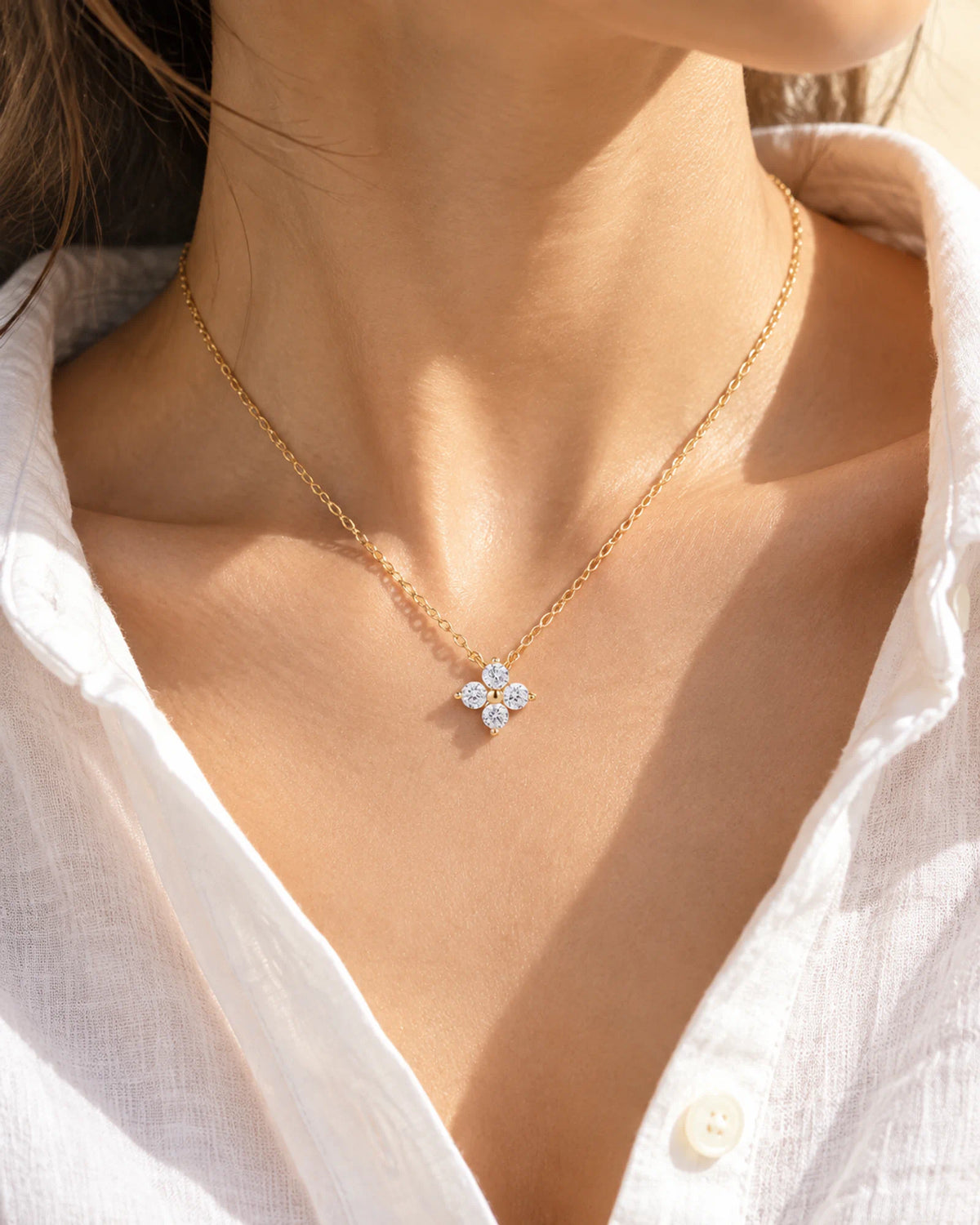 Wearlumi Four Petal Bloom Necklace summer outfit