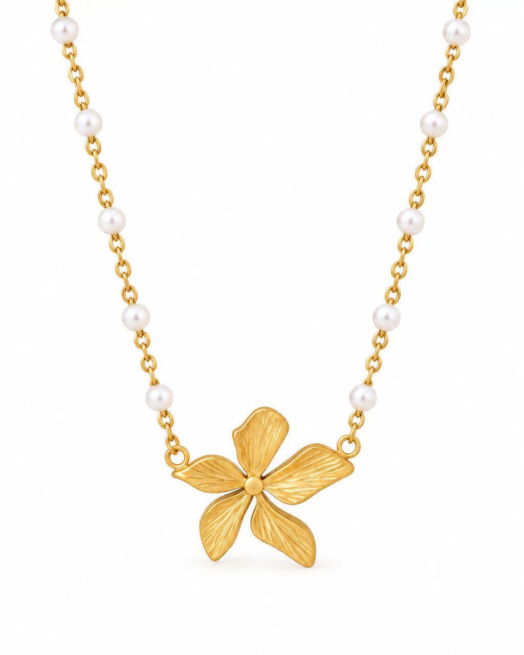 Sculpted Petal Station Necklace hero view