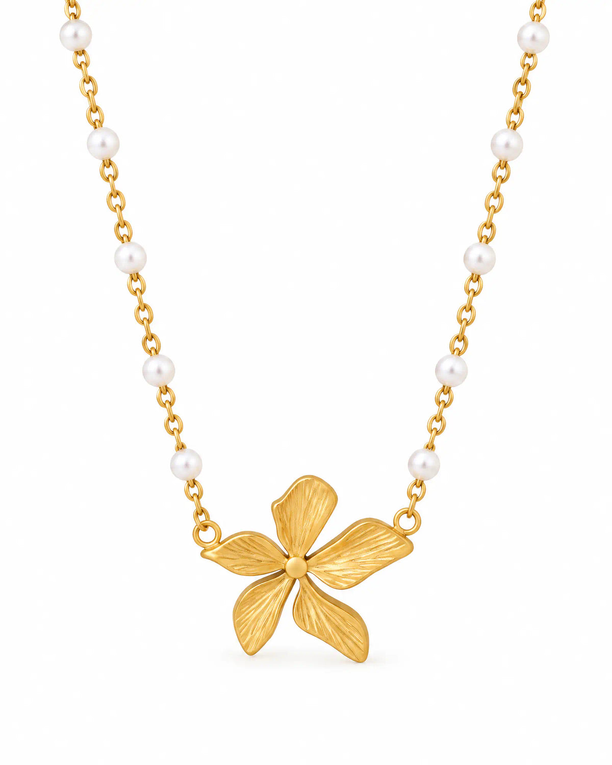 Sculpted Petal Station Necklace hero view