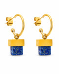 Stepped Horizon Hoop Earrings hero view on white background