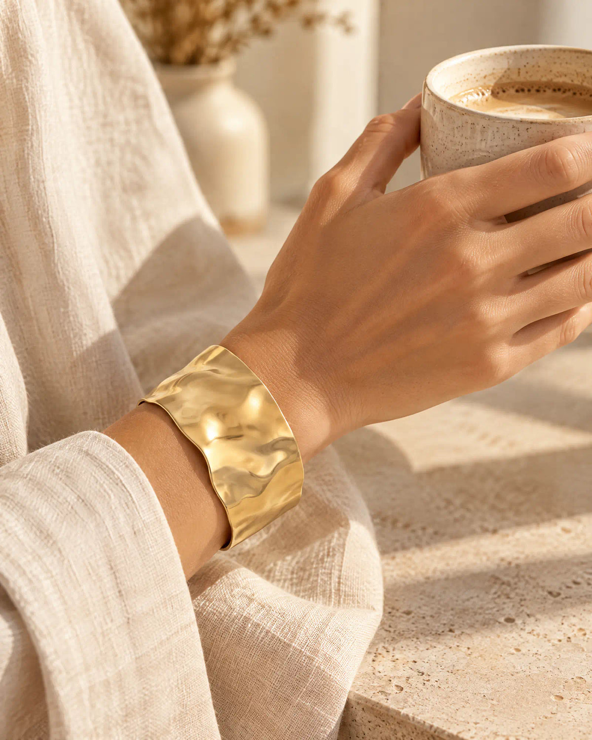 Shoreline Wave Open Cuff lifestyle shot