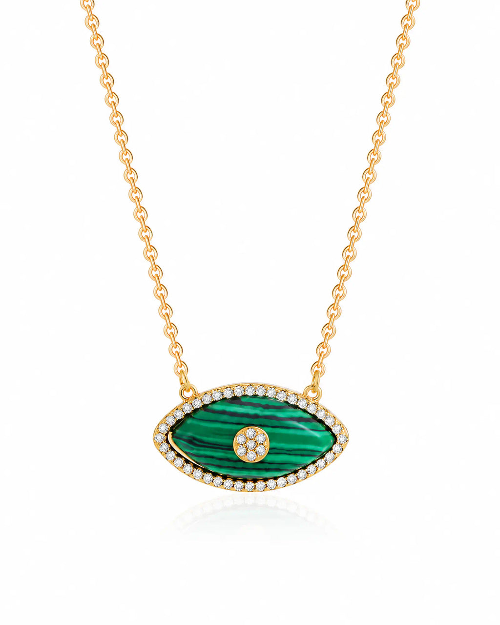 Verdant Eye Pendant laid flat on a white background