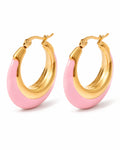 Blush Crescent Oval Hoops on studio white background