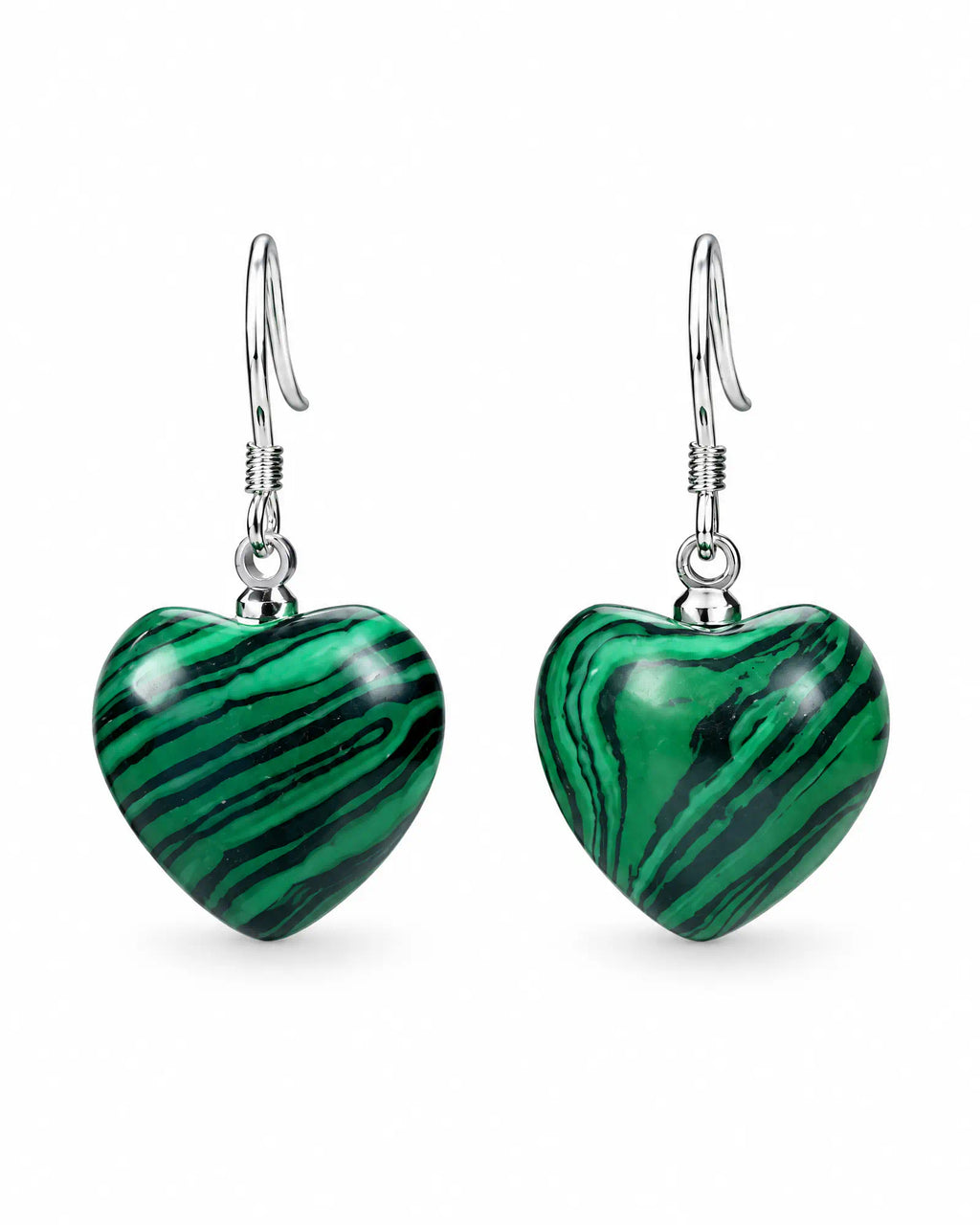 Verdant Heart Wire Drops on studio white background
