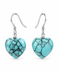Cerulean Heart Wire Drops on studio white background