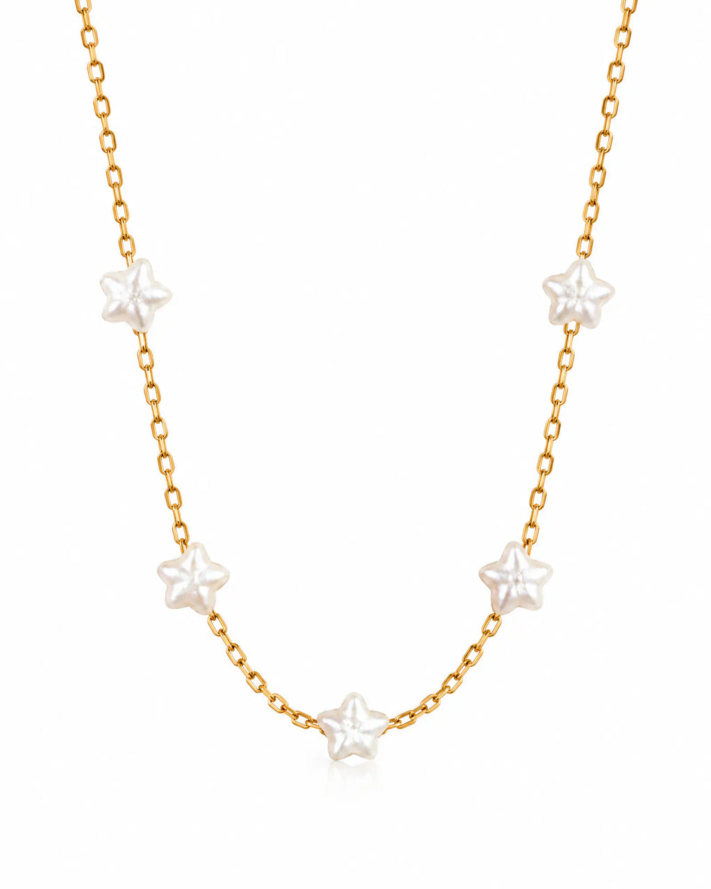 Starlight Station Necklace laid flat on a white background