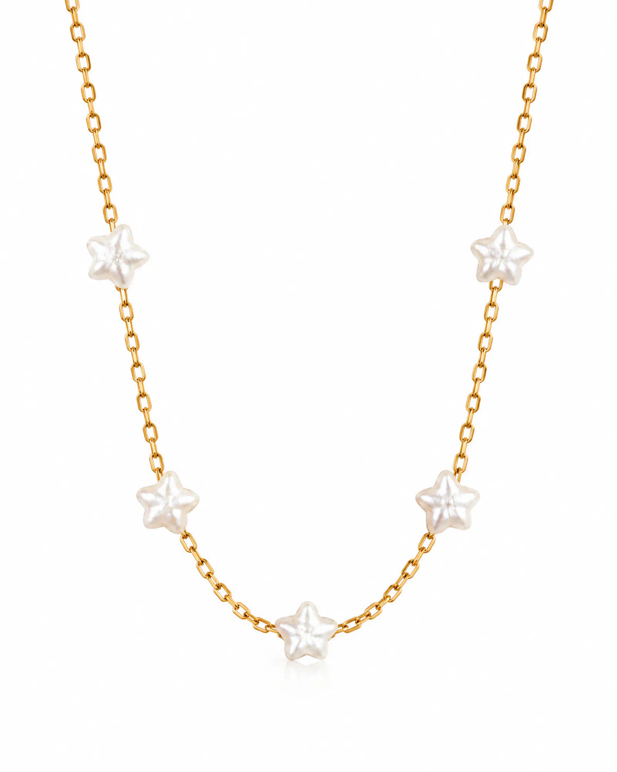 Starlight Station Necklace laid flat on a white background