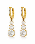 Triple graduated drop earrings with huggie hoops