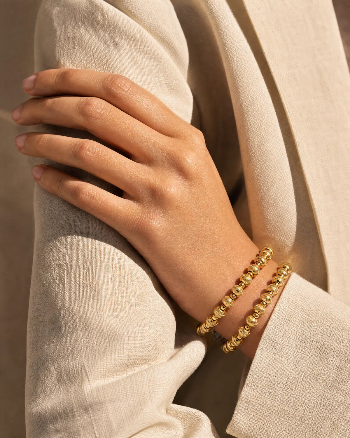 Fluted Bead Bracelet Set