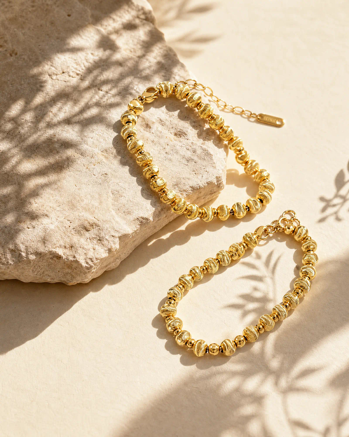 Fluted Bead Bracelet Set