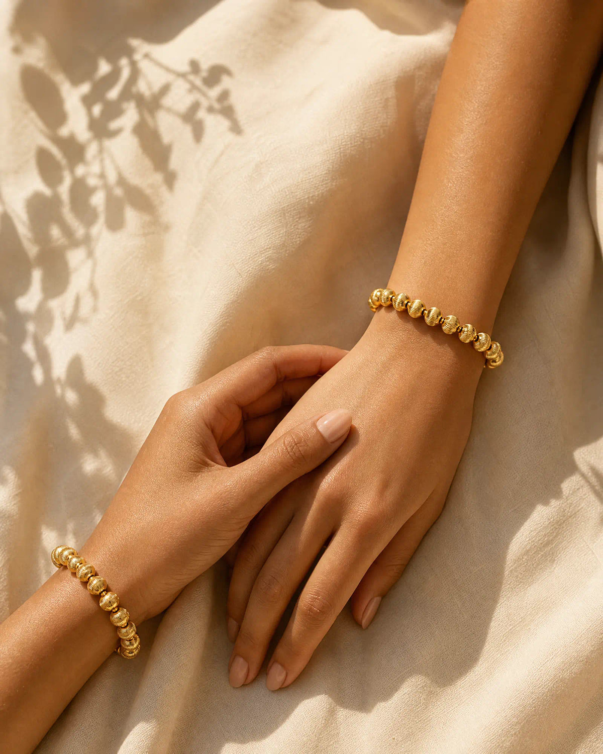 Fluted Bead Bracelet Set