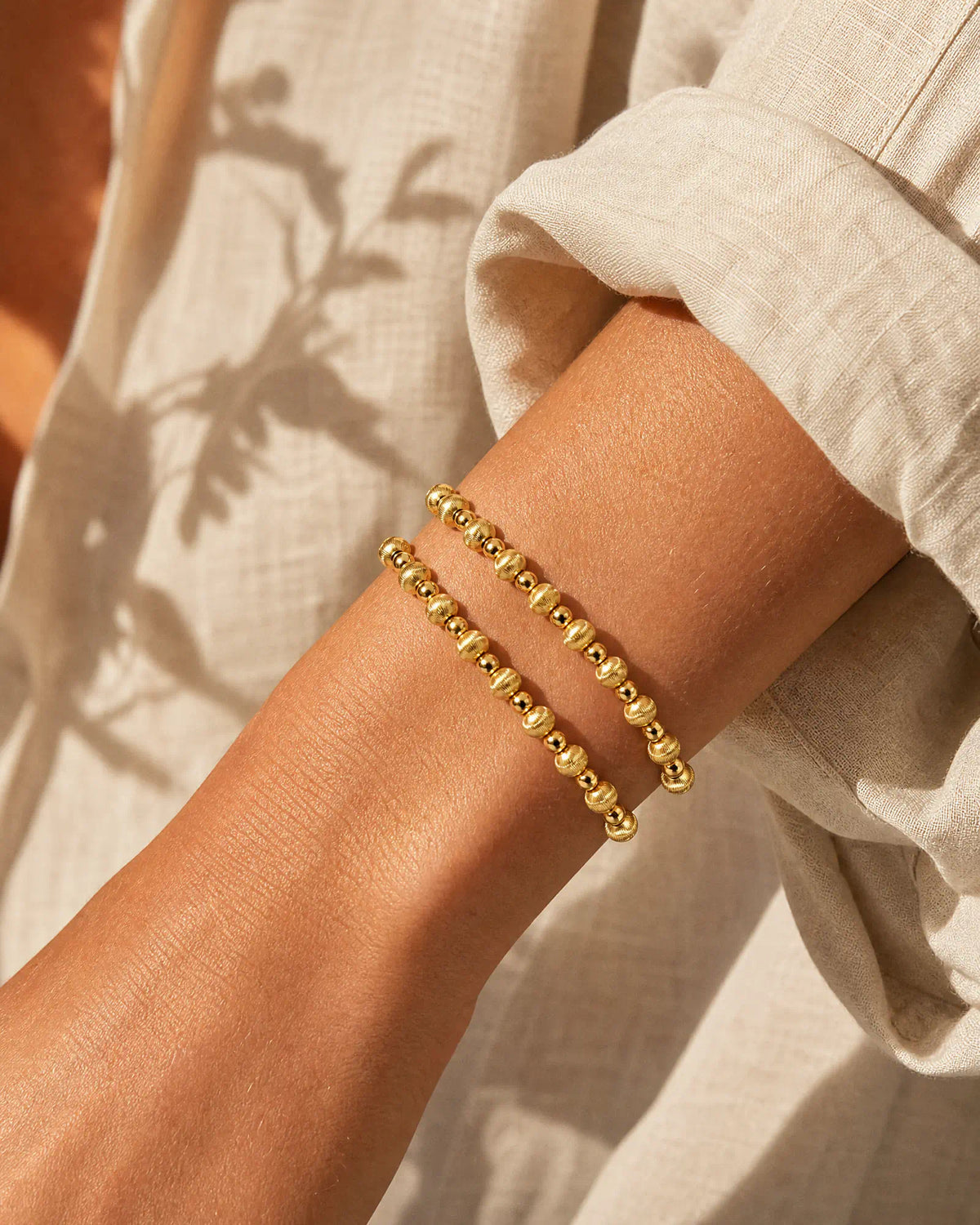 Fluted Bead Bracelet Set